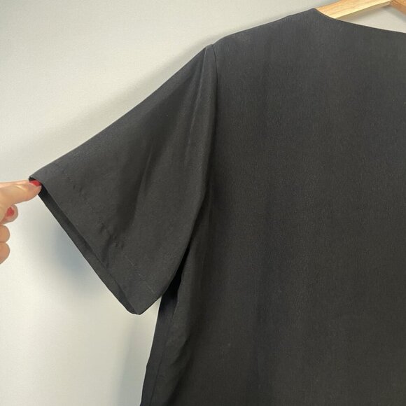 Orvis‎ Ladies Button Front Blouse Black Size Large Tunic Minimalist Classic - Picture 9 of 9